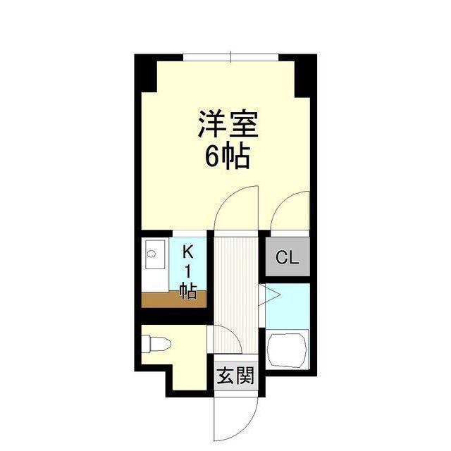 フロンティア南郷通(1K/4階)の間取り写真