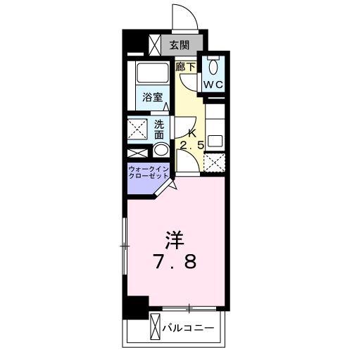 ロータス青山Ⅰ(1K/3階)の間取り写真