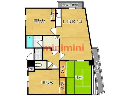 イースト並木(3LDK/2階)の間取り写真