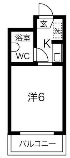 ベルシティ台原(1K/4階)の間取り写真