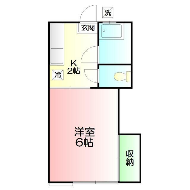 今井ハイツB棟(1K/1階)の間取り写真