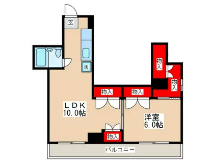 立川パレス527(1LDK/1階)の間取り写真