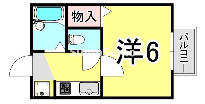 パルファン蓮宮(1K/2階)の間取り写真