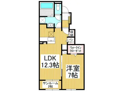 グレースコート カネコ(1LDK/1階)の間取り写真