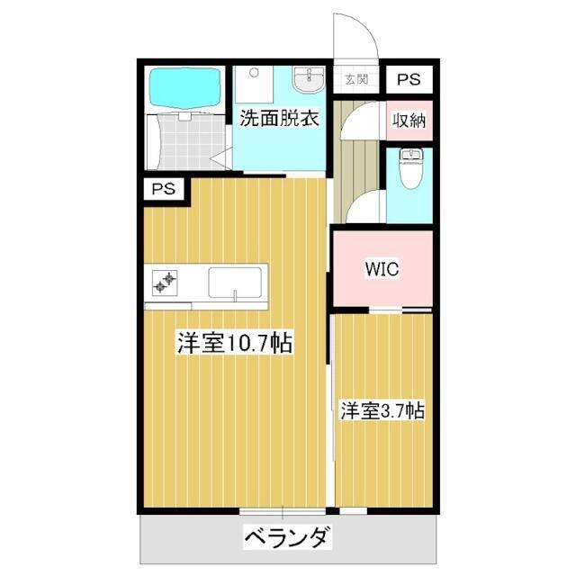 トレス天満B(1LDK/1階)の間取り写真