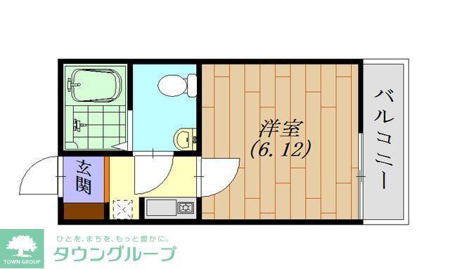 ガーデンプレイスみなみ野(1K/1階)の間取り写真