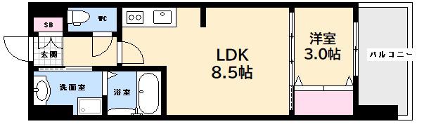 THE AL COURT(1LDK/2階)の間取り写真