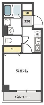 MIYO87天下茶屋(1K/2階)の間取り写真