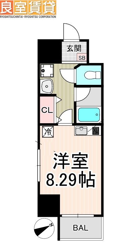 マリオン城西(ワンルーム/3階)の間取り写真