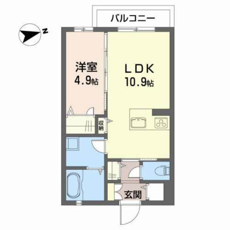 シャーメゾン一高南(1LDK/2階)の間取り写真