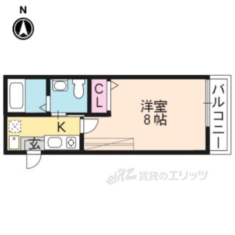 アークリード今出川大宮(1K/3階)の間取り写真