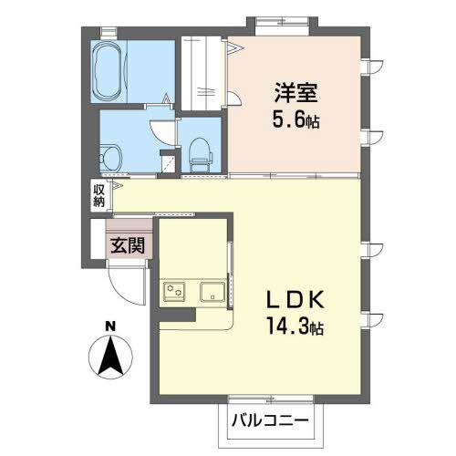 シャーメゾン・ヤマト(1LDK/2階)の間取り写真