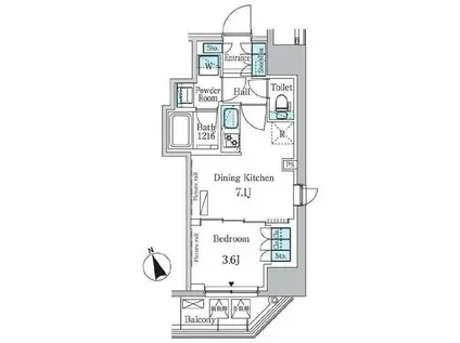 パークアクシス浅草レジデンス(1DK/8階)の間取り写真