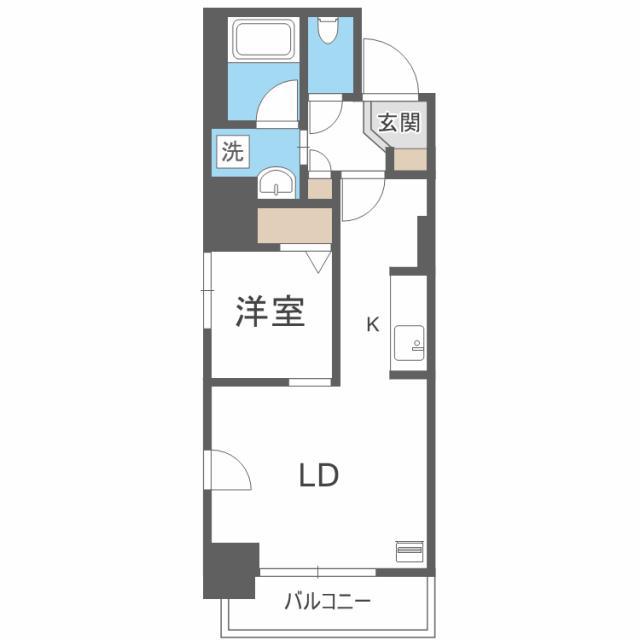ティアラマイプラザ(1LDK/8階)の間取り写真