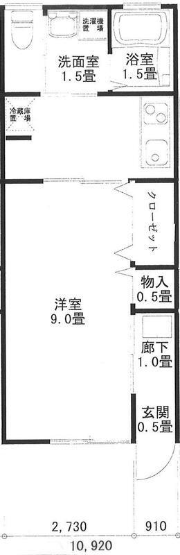 カーム乃木坂(1DK/1階)の間取り写真