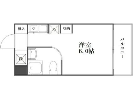 ラ・パルフェ・ド・グリシン(ワンルーム/5階)の間取り写真