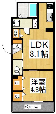 西武新宿線 西武柳沢駅 徒歩10分 3階建 築10年(1LDK/3階)の間取り写真