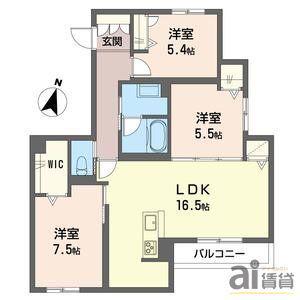セントリビエII(3LDK/2階)の間取り写真