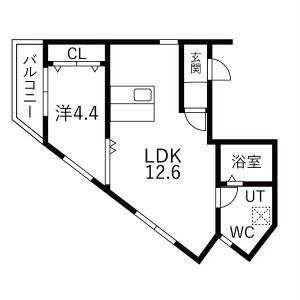 LEGIOIE太閤通駅4(1LDK/3階)の間取り写真