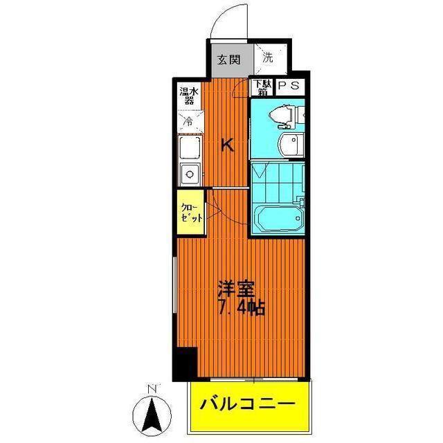 アクシーズタワー浦和岸町II(1K/6階)の間取り写真