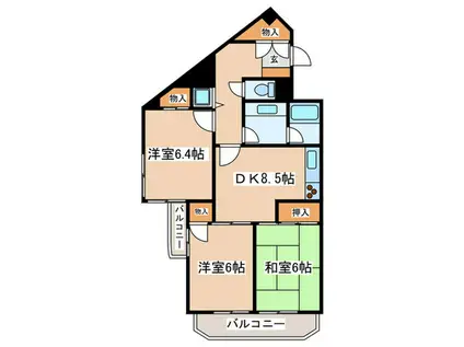 湘南槇町PLATZ(3DK/4階)の間取り写真