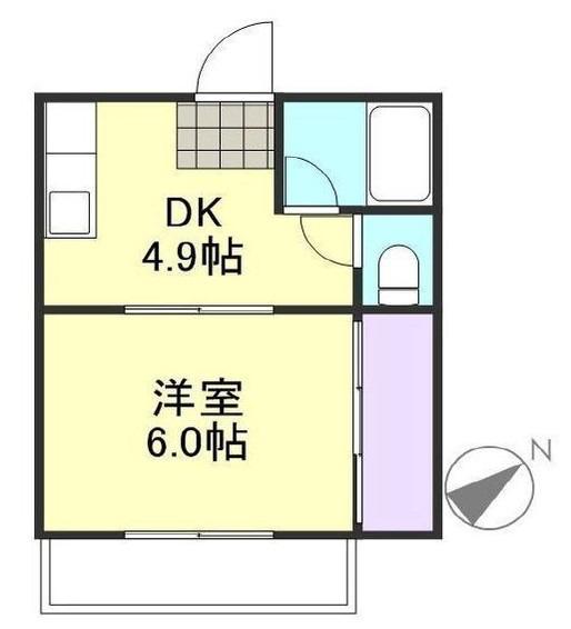 アスティ21(1DK/2階)の間取り写真