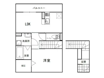 セリシエール陣内(1LDK/2階)の間取り写真