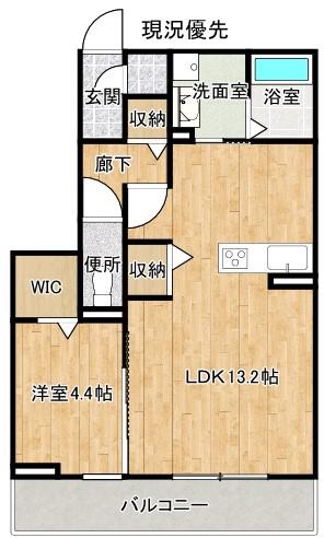 NOCE浜乃木(1LDK/1階)の間取り写真
