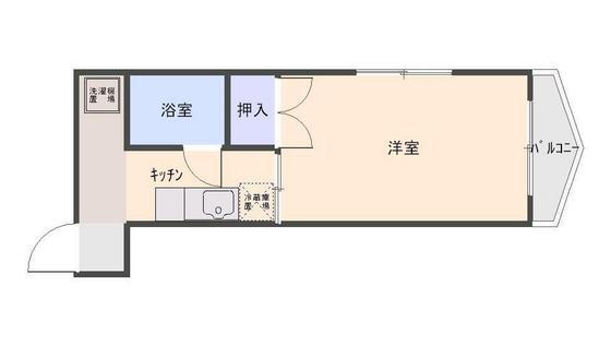 樋の口屋ビル(1K/4階)の間取り写真