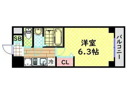 アドバンス大阪フェリーチェ(1K/4階)の間取り写真