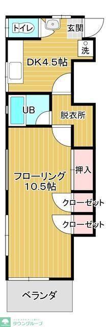 オハナハウス(1DK/2階)の間取り写真