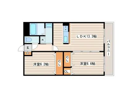 ドリーム15(2LDK/3階)の間取り写真