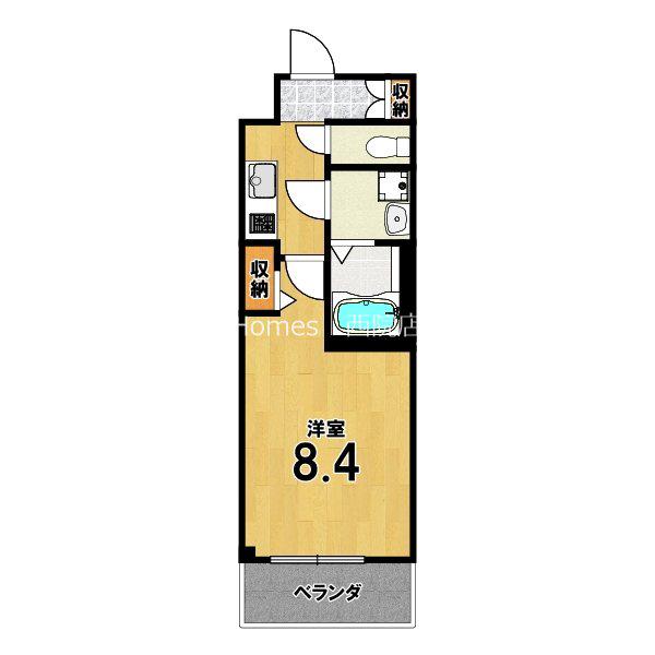 CREST TAPP京都太秦天神川DEX I(1K/5階)の間取り写真
