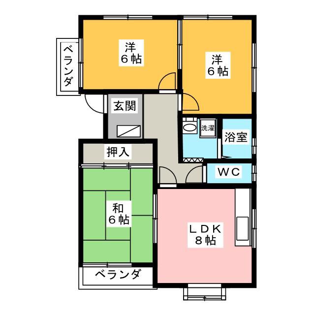 メゾンドエトワール(3DK/1階)の間取り写真