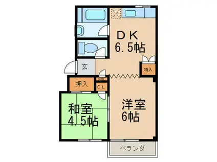 近松ハイツ(2DK/3階)の間取り写真