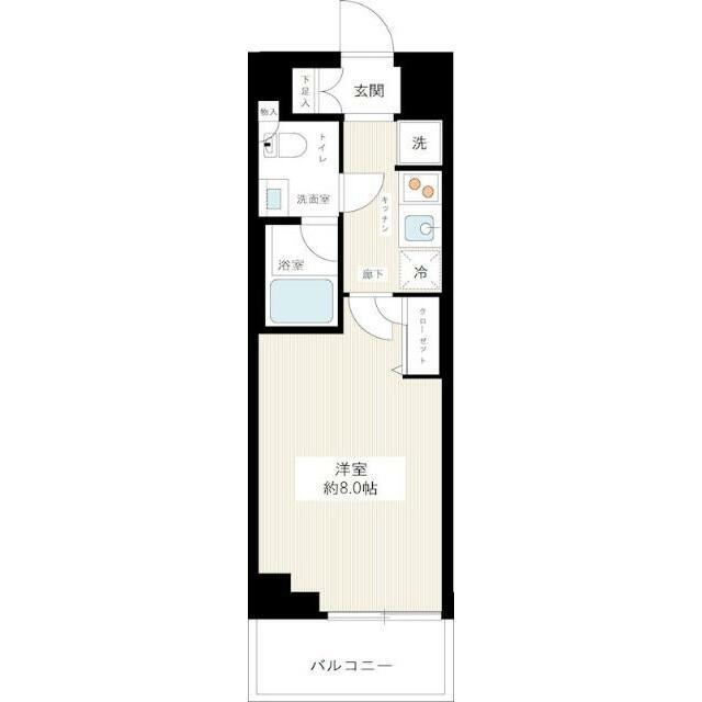 HYS CRECER 清澄白河(1K/3階)の間取り写真