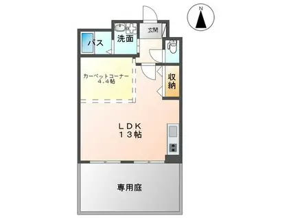 REGULUS(1LDK/1階)の間取り写真