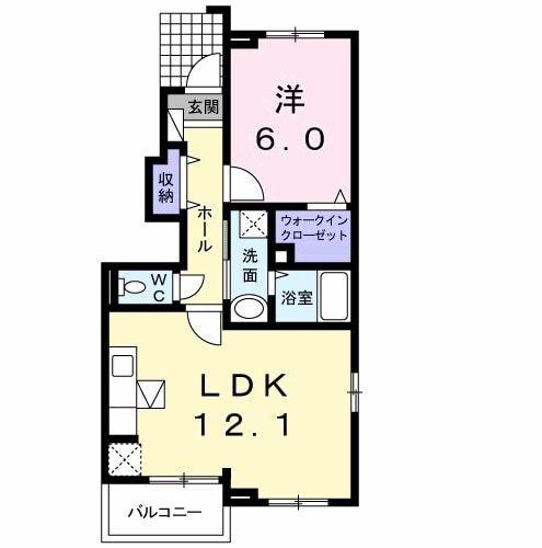 グランモート(1LDK/1階)の間取り写真