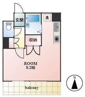 橋爪ビル(ワンルーム/6階)の間取り写真