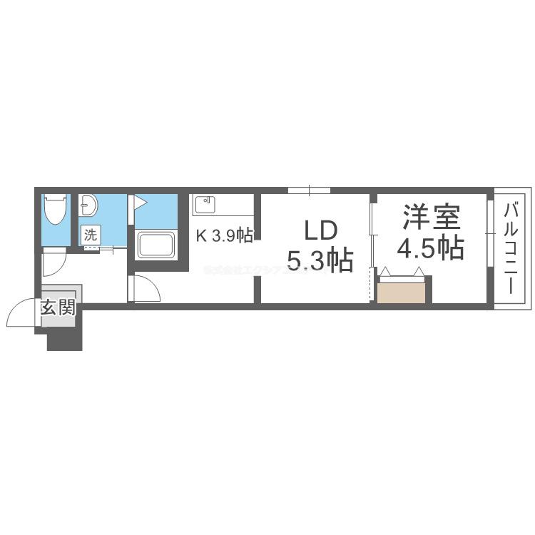 フジパレス住之江通II番館(1LDK/1階)の間取り写真