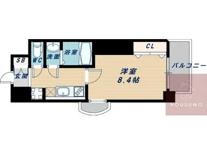 LUXE新大阪イーストI(1K/2階)の間取り写真
