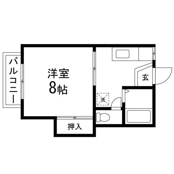 コーポ青葉(1K/2階)の間取り写真