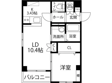 クレシェンテ(1LDK/1階)の間取り写真