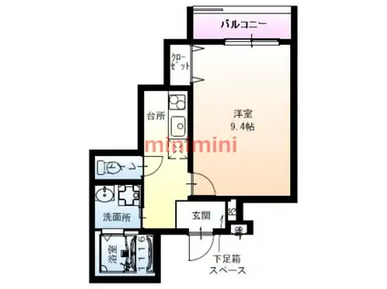 フジパレス吹田朝日が丘I番館(1K/3階)の間取り写真