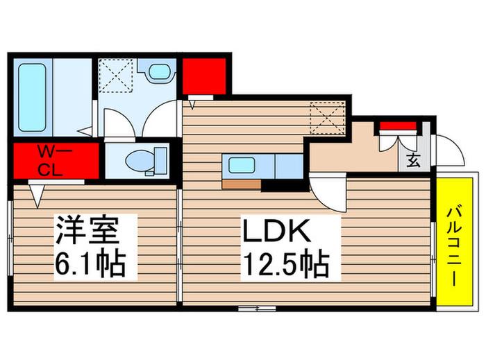 ブライトA(1LDK/1階)の間取り写真