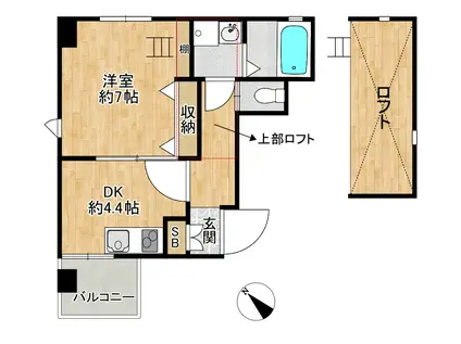 ドミトリー国香(1DK/8階)の間取り写真