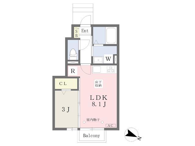 ＪＲ東北本線 郡山駅(福島) バス乗車時間：25分 最寄りバス停で下車 徒歩3分 2階建 築7年(1LDK/1階)の間取り写真