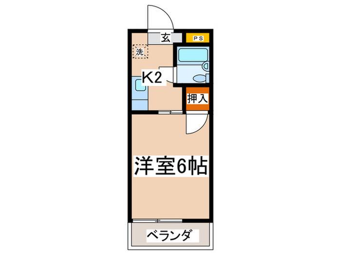 フジコーポかしわ台(1K/2階)の間取り写真
