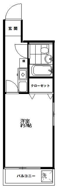 オークライヴ(1K/4階)の間取り写真
