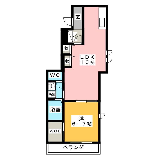 フルール鎌倉(1LDK/1階)の間取り写真